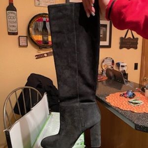 Sam Edelman Black Suede Thigh High Boots